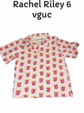Rachel Riley size 6 boys popcorn polo shirt movies circus
